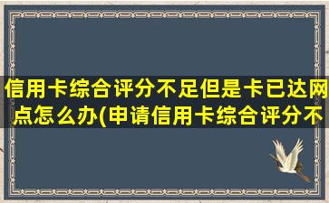 信用卡综合评分不足但是卡已达网点怎么办(申请信用卡综合评分不足怎么办)