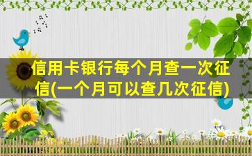 信用卡银行每个月查一次征信(一个月可以查几次征信)