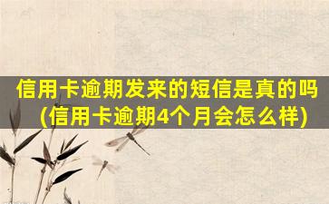 信用卡逾期发来的短信是真的吗(信用卡逾期4个月会怎么样)