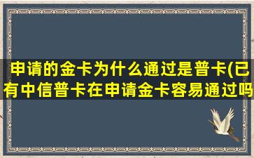 申请的金卡为什么通过是普卡(已有中信普卡在申请金卡容易通过吗)