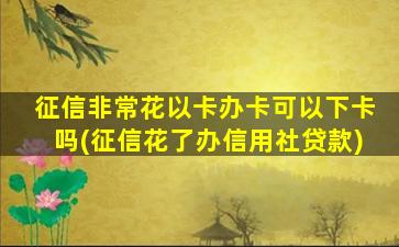 征信非常花以卡办卡可以下卡吗(征信花了办信用社贷款)