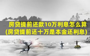 房贷提前还款10万利息怎么算(房贷提前还十万是本金还利息)