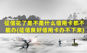 征信花了是不是什么信用卡都不能办(征信良好信用卡办不下来)