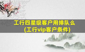 工行四星级客户用排队么(工行vip客户条件)