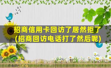 招商信用卡回访了居然拒了(招商回访电话打了然后呢)