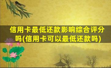 信用卡最低还款影响综合评分吗(信用卡可以最低还款吗)