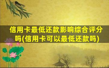 信用卡最低还款影响综合评分吗(信用卡可以最低还款吗)