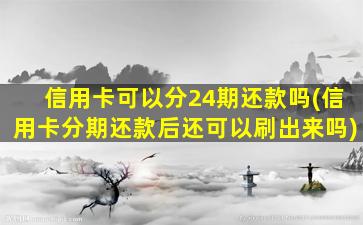 信用卡可以分24期还款吗(信用卡分期还款后还可以刷出来吗)