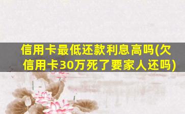 信用卡最低还款利息高吗(欠信用卡30万死了要家人还吗)