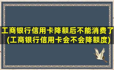 工商银行信用卡降额后不能消费了(工商银行信用卡会不会降额度)