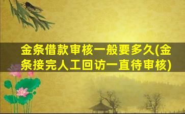 金条借款审核一般要多久(金条接完人工回访一直待审核)