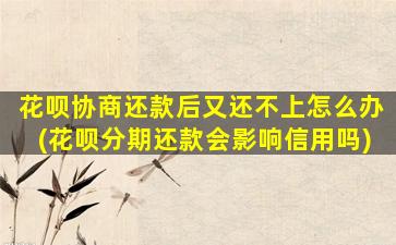 花呗协商还款后又还不上怎么办(花呗分期还款会影响信用吗)