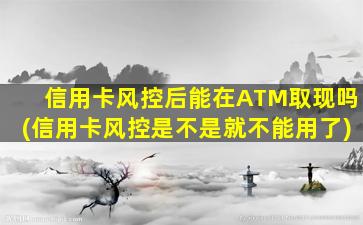 信用卡风控后能在ATM取现吗(信用卡风控是不是就不能用了)