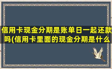 信用卡现金分期是账单日一起还款吗(信用卡里面的现金分期是什么意思)