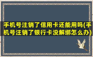 手机号注销了信用卡还能用吗(手机号注销了银行卡没解绑怎么办)