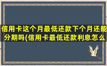 信用卡这个月最低还款下个月还能分期吗(信用卡最低还款利息怎么算的)