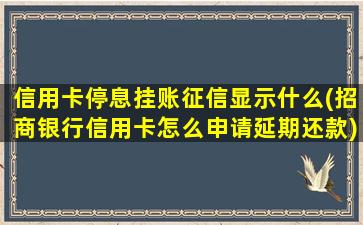 信用卡停息挂账征信显示什么(招商银行信用卡怎么申请延期还款)