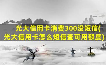 光大信用卡消费300没短信(光大信用卡怎么短信查可用额度)