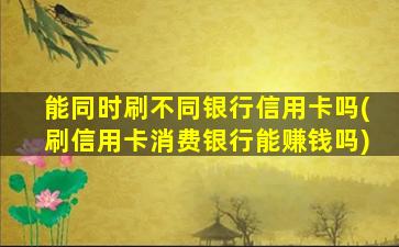 能同时刷不同银行信用卡吗(刷信用卡消费银行能赚钱吗)