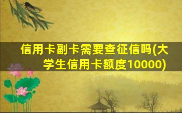 信用卡副卡需要查征信吗(大学生信用卡额度10000)