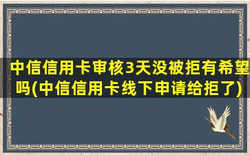 中信信用卡审核3天没被拒有希望吗(中信信用卡线下申请给拒了)