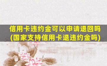 信用卡违约金可以申请退回吗(国家支持信用卡退违约金吗)