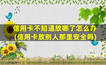 信用卡不知道放哪了怎么办(信用卡放别人那里安全吗)