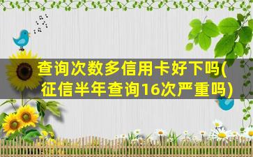 查询次数多信用卡好下吗(征信半年查询16次严重吗)