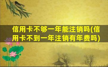 信用卡不够一年能注销吗(信用卡不到一年注销有年费吗)