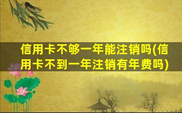 信用卡不够一年能注销吗(信用卡不到一年注销有年费吗)