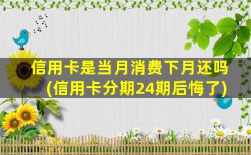 信用卡是当月消费下月还吗(信用卡分期24期后悔了)