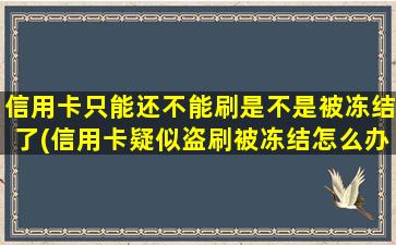 信用卡只能还不能刷是不是被冻结了(信用卡疑似盗刷被冻结怎么办)