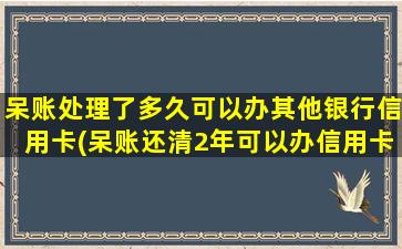 呆账处理了多久可以办其他银行信用卡(呆账还清2年可以办信用卡么)