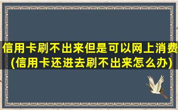 信用卡刷不出来但是可以网上消费(信用卡还进去刷不出来怎么办)