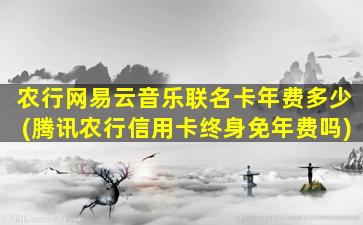 农行网易云音乐联名卡年费多少(腾讯农行信用卡终身免年费吗)