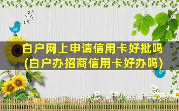 白户网上申请信用卡好批吗(白户办招商信用卡好办吗)