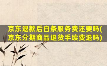 京东退款后白条服务费还要吗(京东分期商品退货手续费退吗)