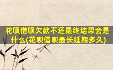 花呗借呗欠款不还最终结果会是什么(花呗借呗最长延期多久)