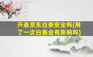 开通京东白条安全吗(用了一次白条会有影响吗)