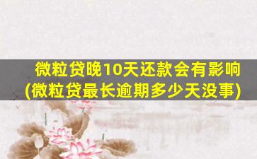 微粒贷晚10天还款会有影响(微粒贷最长逾期多少天没事)