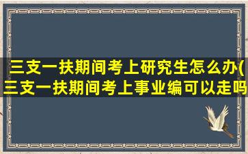三支一扶期间考上研究生怎么办(三支一扶期间考上事业编可以走吗)