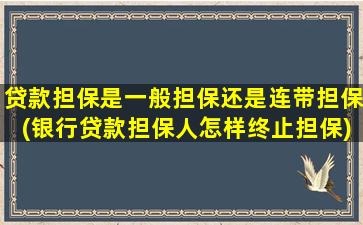 贷款担保是一般担保还是连带担保(银行贷款担保人怎样终止担保)