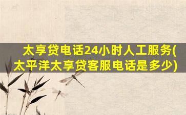太享贷电话24小时人工服务(太平洋太享贷客服电话是多少)