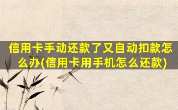 信用卡手动还款了又自动扣款怎么办(信用卡用手机怎么还款)