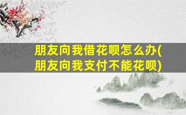 朋友向我借花呗怎么办(朋友向我支付不能花呗)