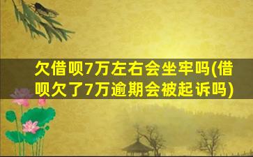 欠借呗7万左右会坐牢吗(借呗欠了7万逾期会被起诉吗)