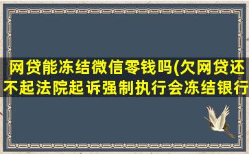 网贷能冻结微信零钱吗(欠网贷还不起法院起诉强制执行会冻结银行卡和微信零钱)