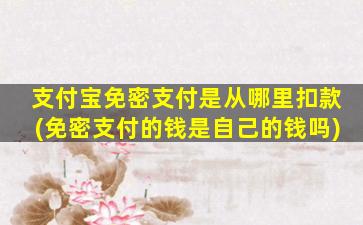 支付宝免密支付是从哪里扣款(免密支付的钱是自己的钱吗)