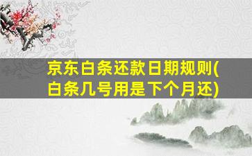 京东白条还款日期规则(白条几号用是下个月还)