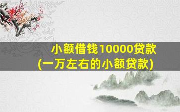 小额借钱10000贷款(一万左右的小额贷款)